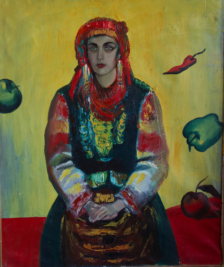 Екатерина Антропова. Портрет на желтом фоне