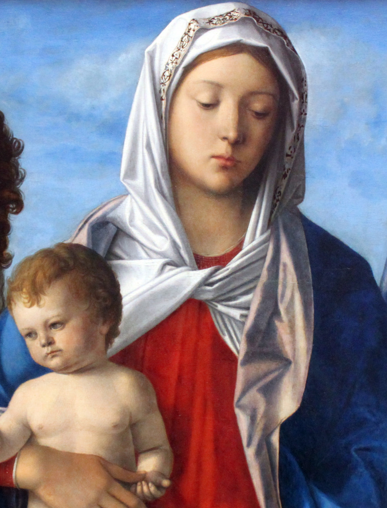 Джованни Беллини. Мадонна с младенцем, Иоанном Крестителем и Святой Елизаветой. Фрагмент