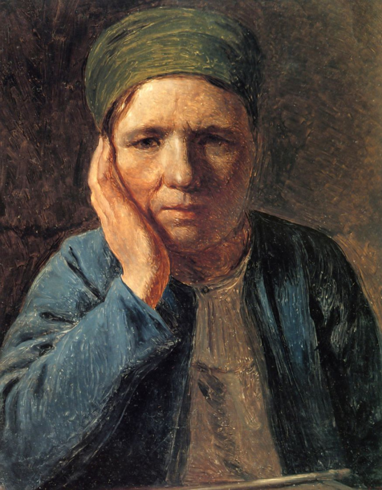 Алексей Гаврилович Венецианов. Крестьянская женщина, опирающаяся на руку