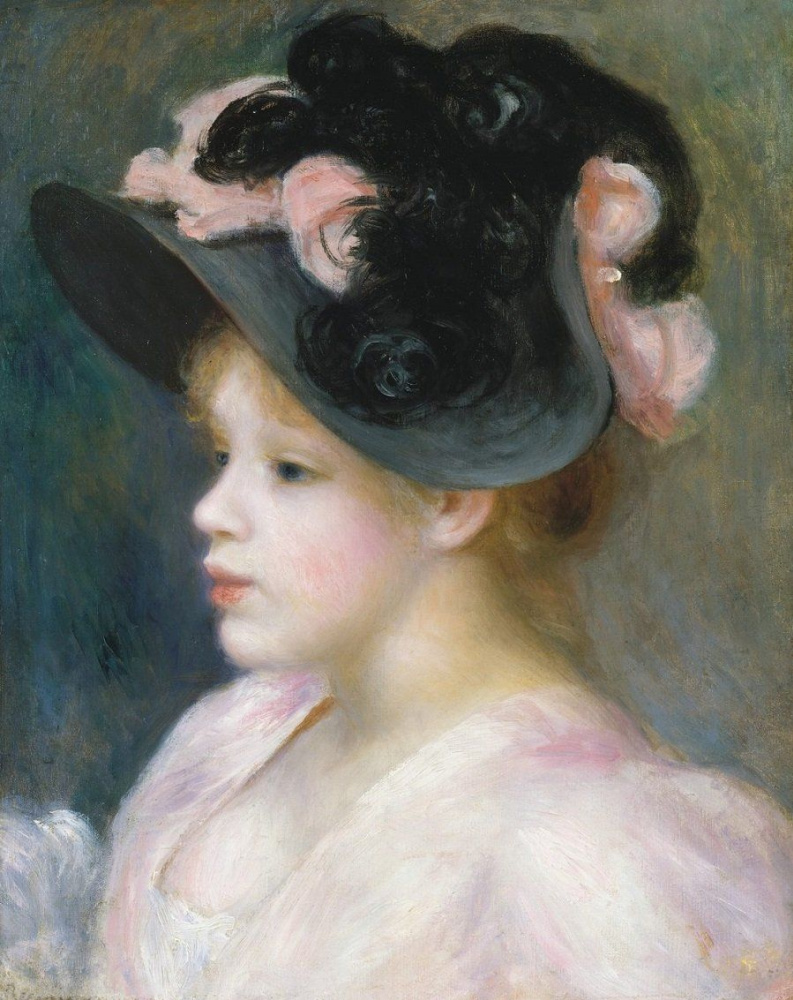 Пьер Огюст Ренуар. Девушка в розово-черной шляпе