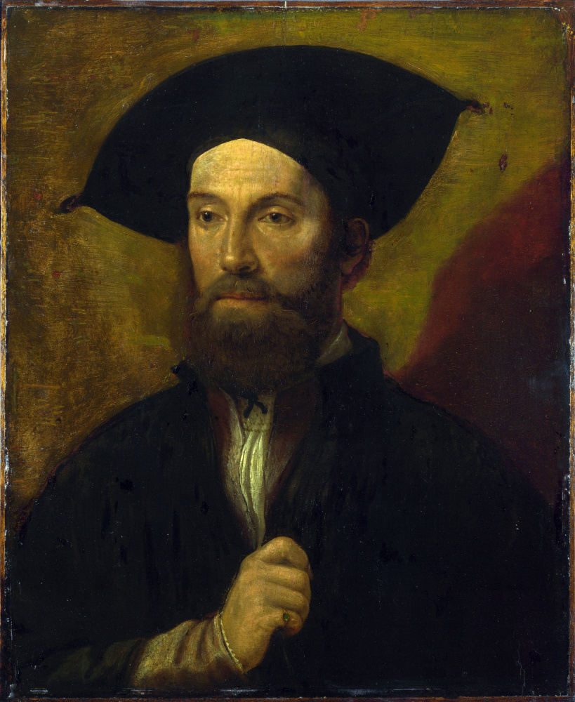 Северной Итальянский. Портрет мужчины в черной широкополой шляпе