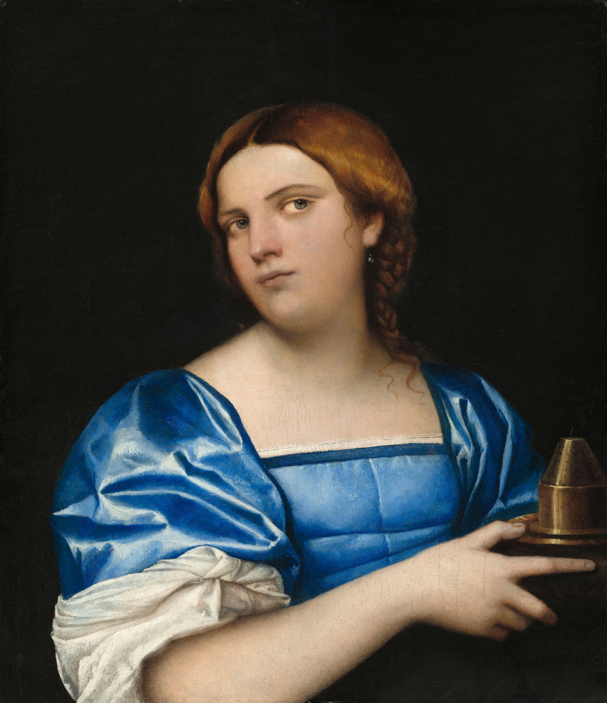 Себастьяно дель Пьомбо. Женщина в голубом с курильницей благовоний