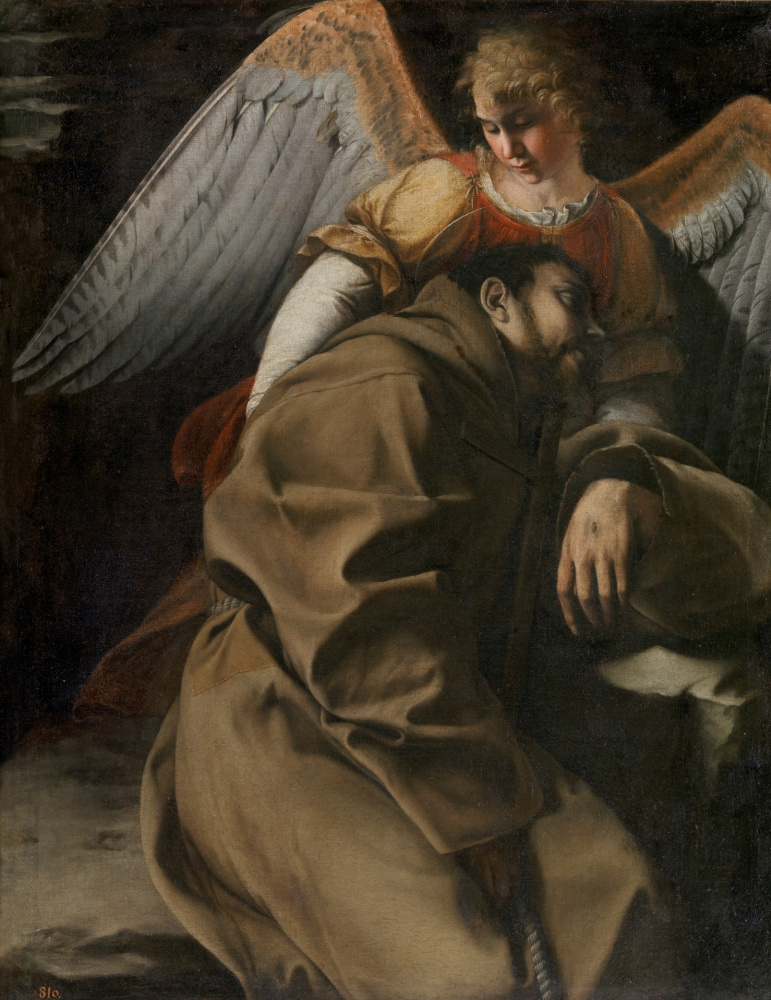 Орацио Джентилески. Святой Франциск, поддерживаемый ангелом