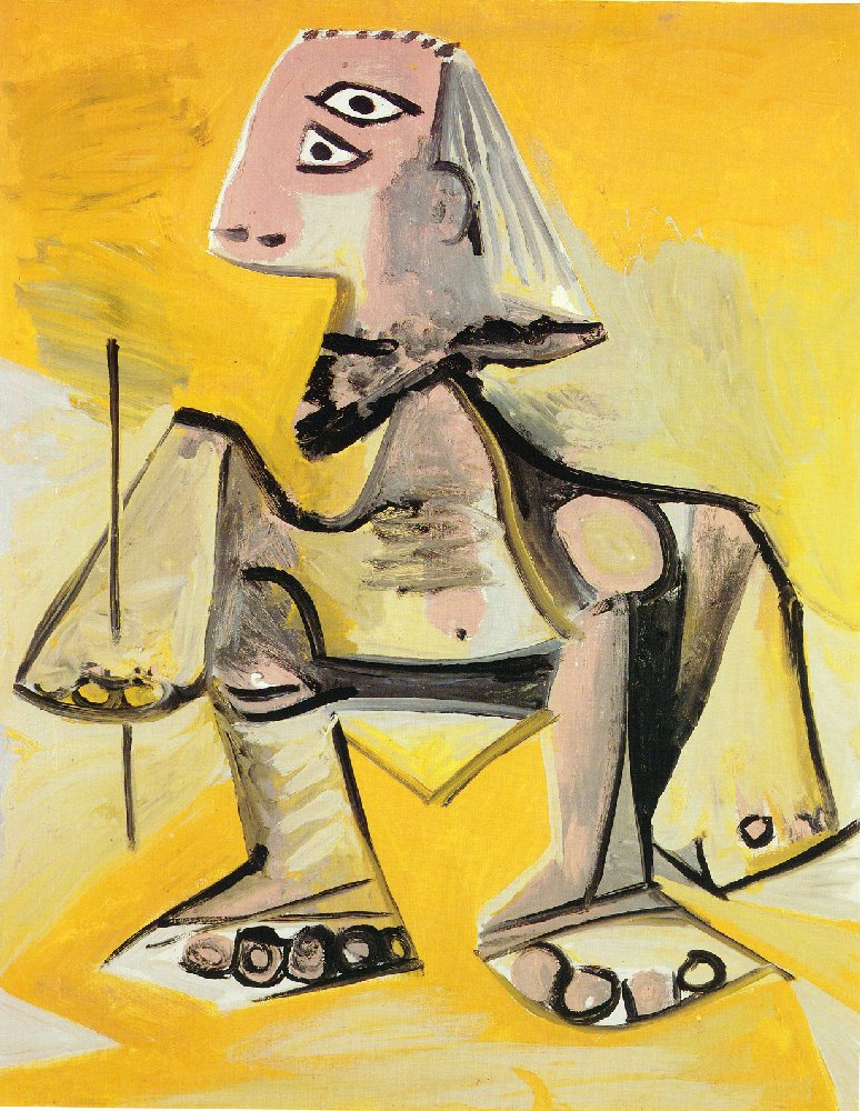Пабло Пикассо. Мужчина, сидящий на корточках