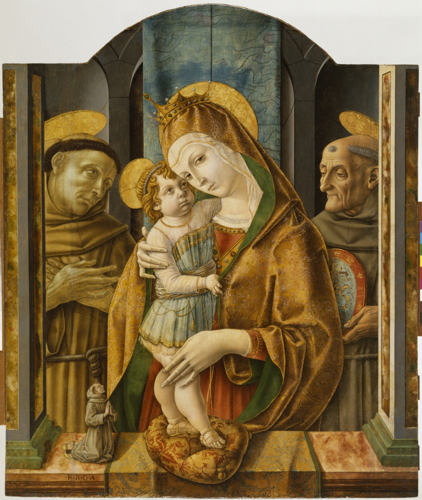 Карло Кривелли. Мадонна и младенец со святыми и донатором