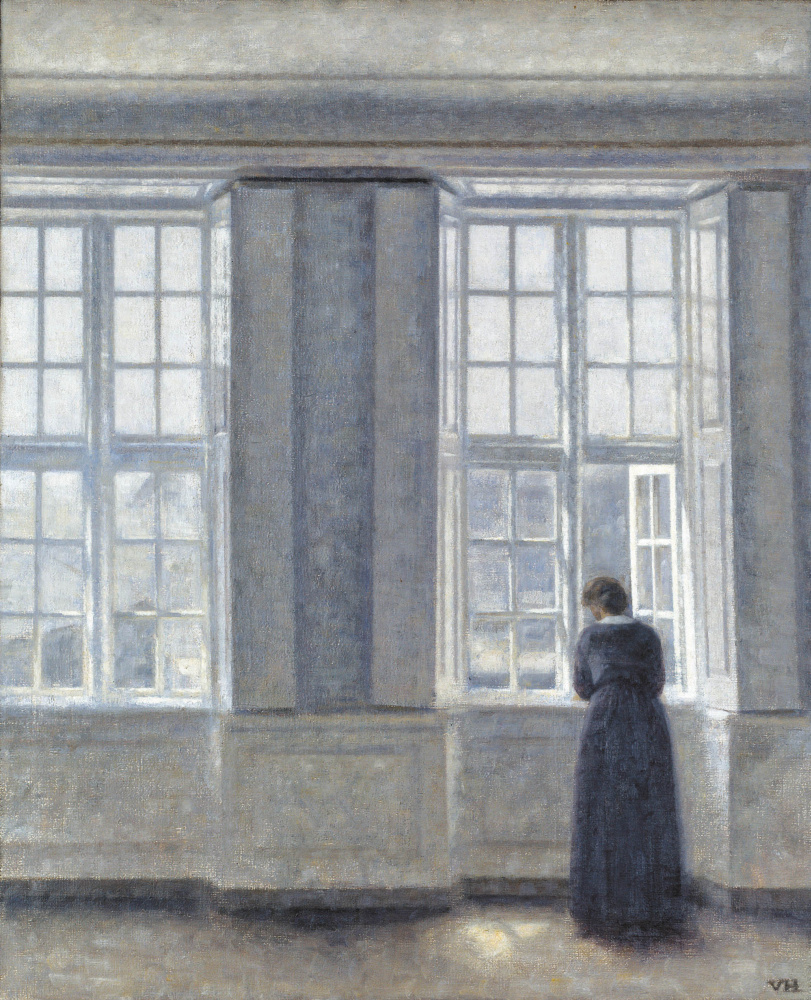 Вильгельм Хаммерсхёй. Женщина у высокого окна