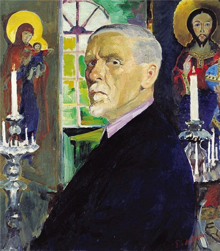 Филипп Андреевич Малявин. Автопортрет на фоне икон