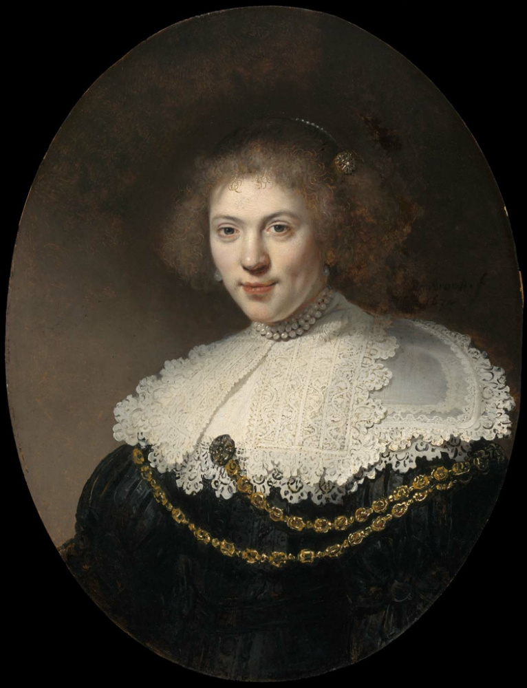 Рембрандт Харменс ван Рейн. Портрет женщины с золотой цепью