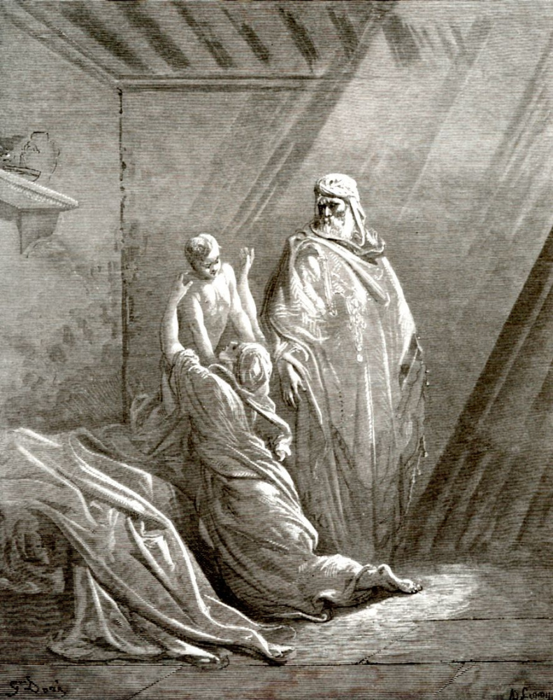 Поль Гюстав Доре. Пророк Илия воскрешает сына вдовы