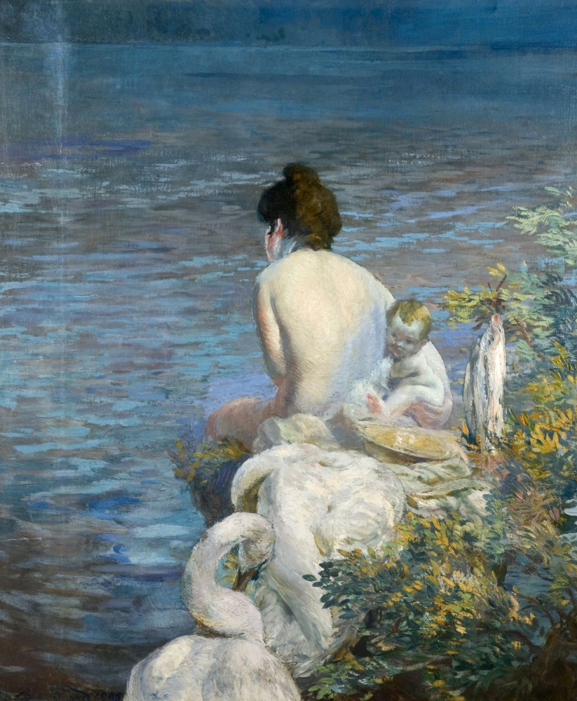 Поль Альберт Бенар. Купальщица и лебеди.  1905
