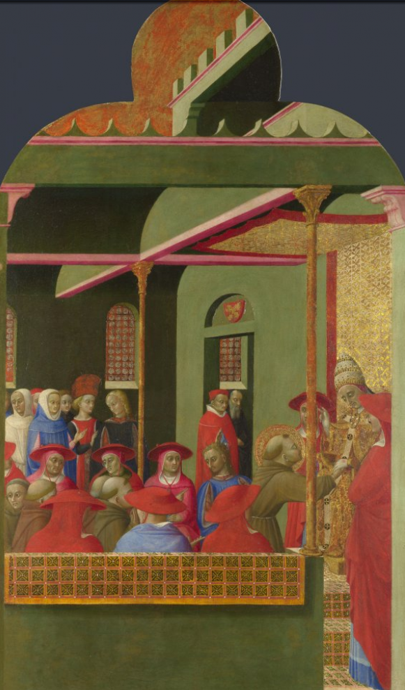 Сассетта. Святой Франциск перед Папой Гонорием III