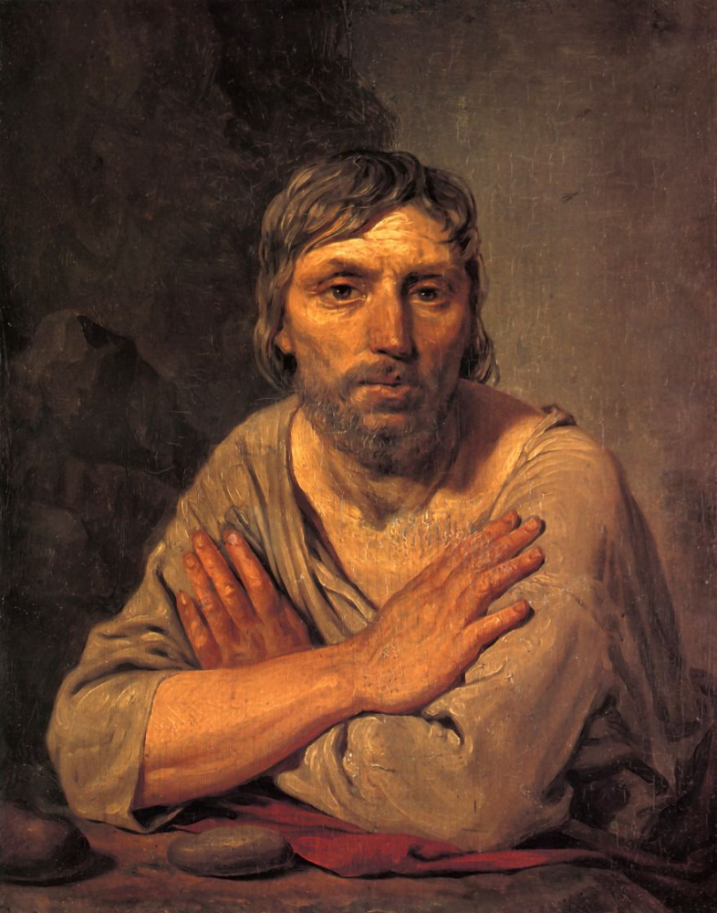 Алексей Гаврилович Венецианов. Крестьянин со скрещенными руками