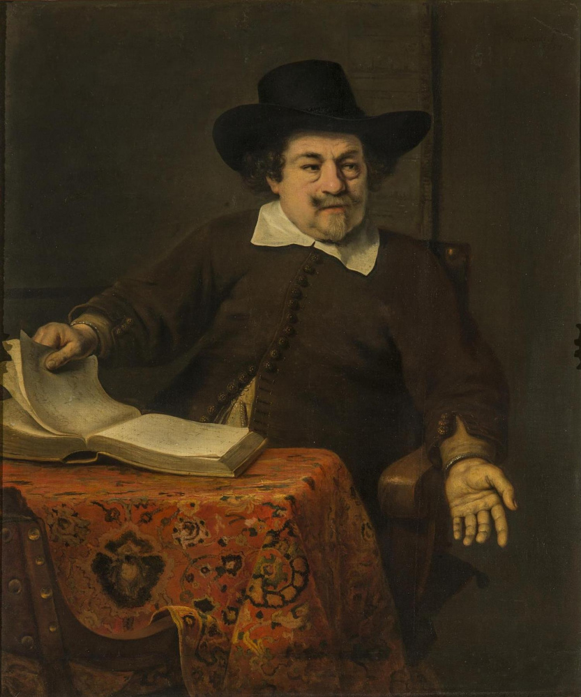 Фердинанд Балтасарс Боль. Портрет мужчины за столом с книгой