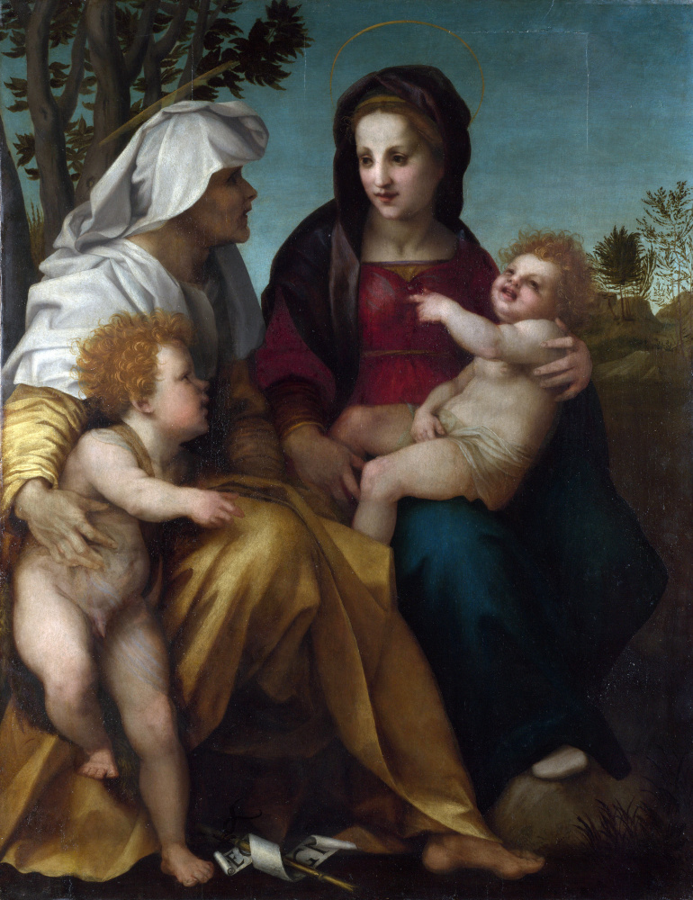 Андреа дель Сарто. Мадонна с младенцем, святая Елизавета и Крестителя