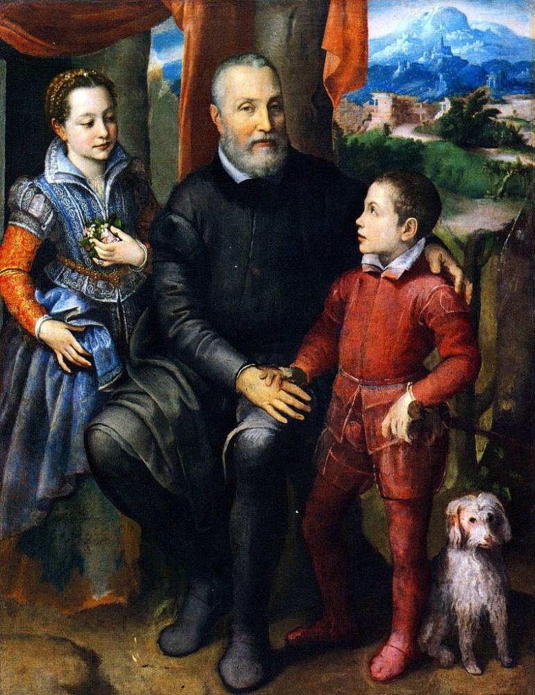Портрет семьи художницы: отец Амилькар, сестра Минерва и брат Асдрубаль