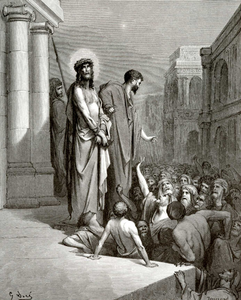 Поль Гюстав Доре. Иллюстрация к Библии: Пилат выводит Иисуса к народу