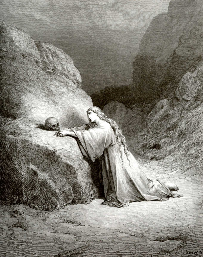 Поль Гюстав Доре. Иллюстрация к Библии: Кающаяся Мария Магдалина