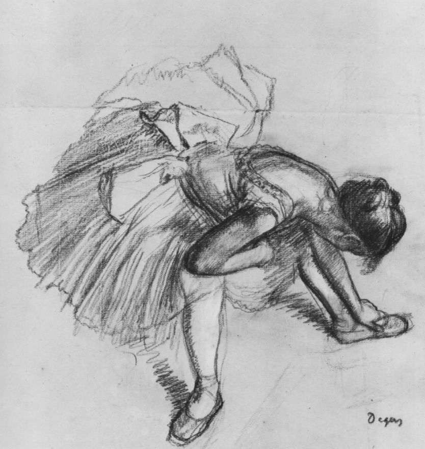 Эдгар Дега. Сидящая балерина, поправляющая туфлю