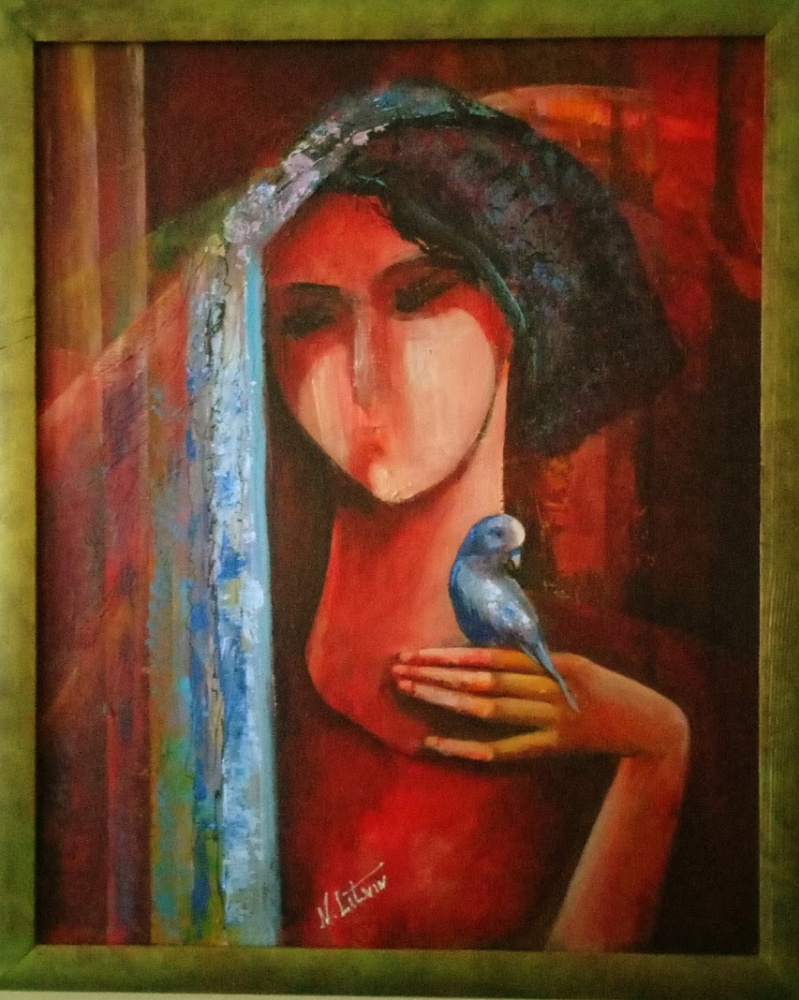 Нина Литвин. "Девушка с попугаем"