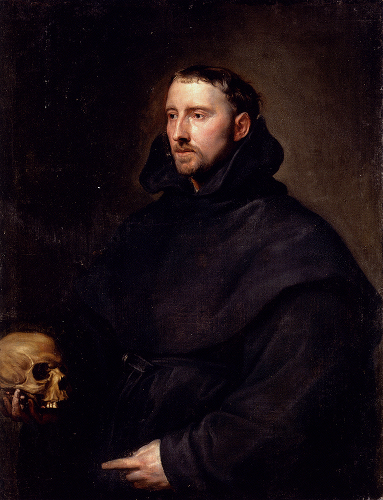 Антонис ван Дейк. Портрет бенедиктинского монаха, держащего череп