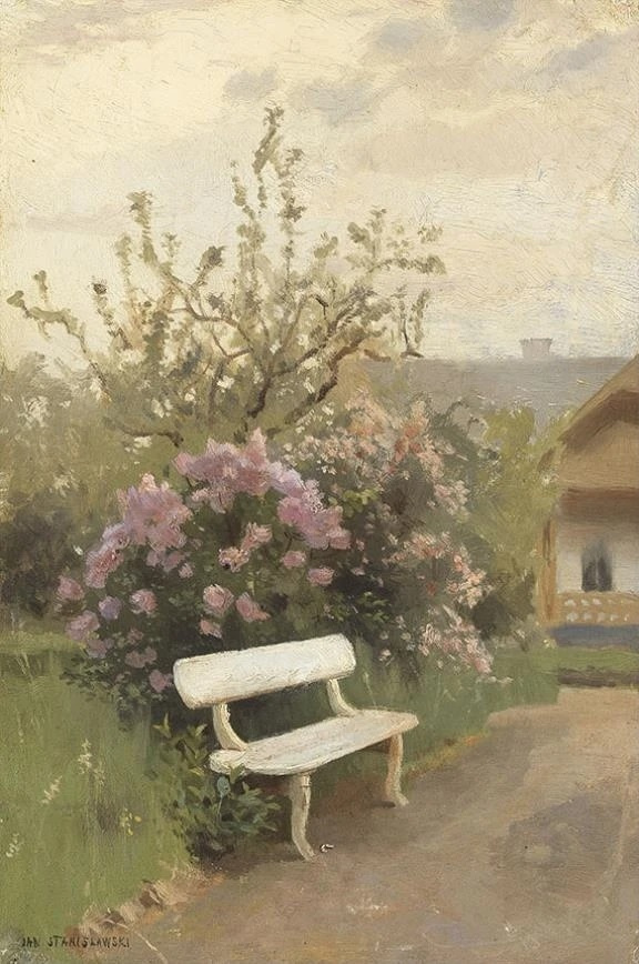 Ян Станиславский. Белая скамья в саду