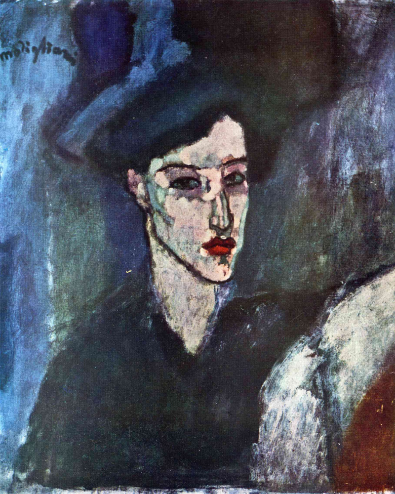 Амедео Модильяни. Портрет еврейской девушки в черной шляпе