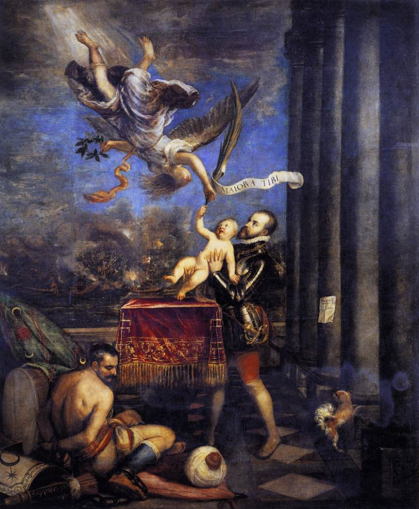 Подношение Филиппа II (Филипп II показывает ангелу сына - инфанта Фернандо)