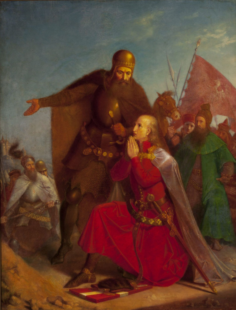 Ян Матейко. Владислав Ягелло с Витольдом молятся перед битвой при Грюнвальде