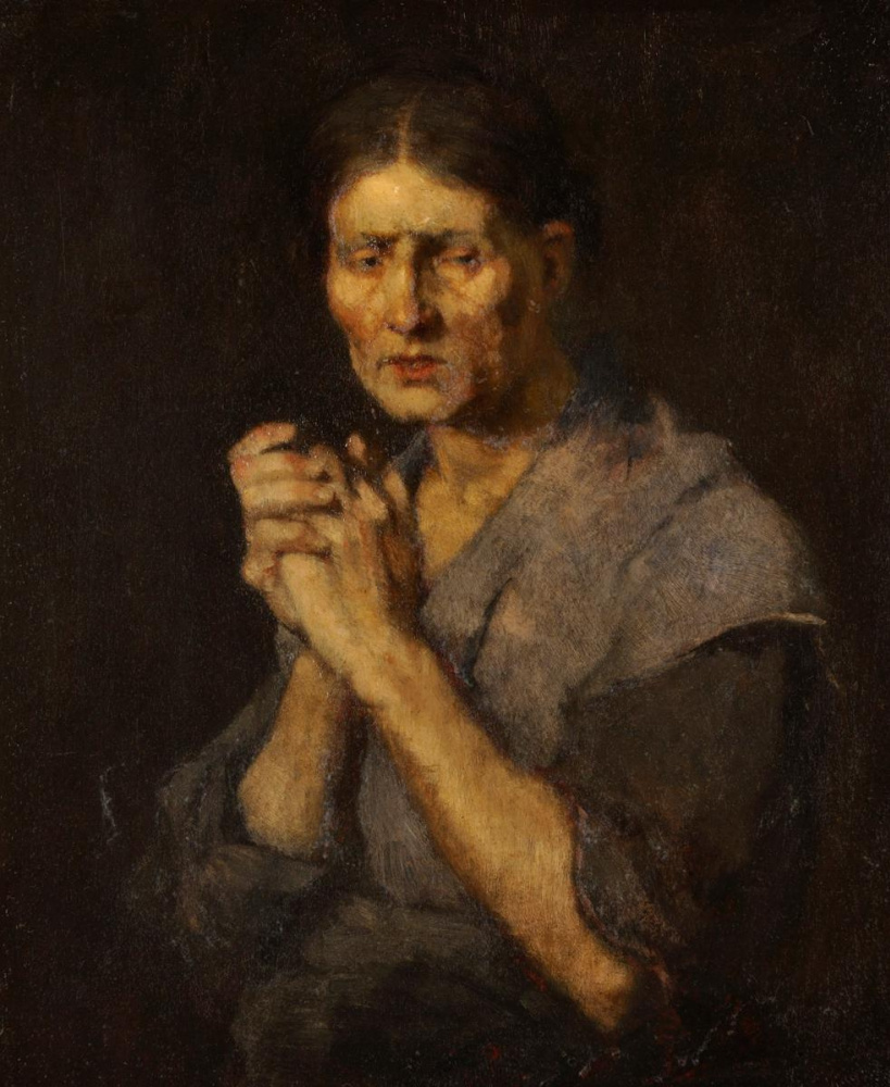 Михай Либ Мункачи. Портрет женщины. Эскиз для картины "Женщины, изготовляющие корпию"