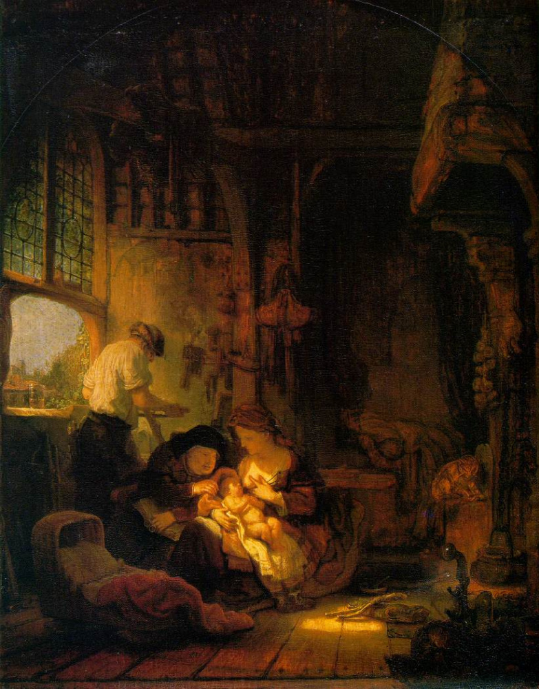 Рембрандт Харменс ван Рейн. Святое семейство со святой Анной