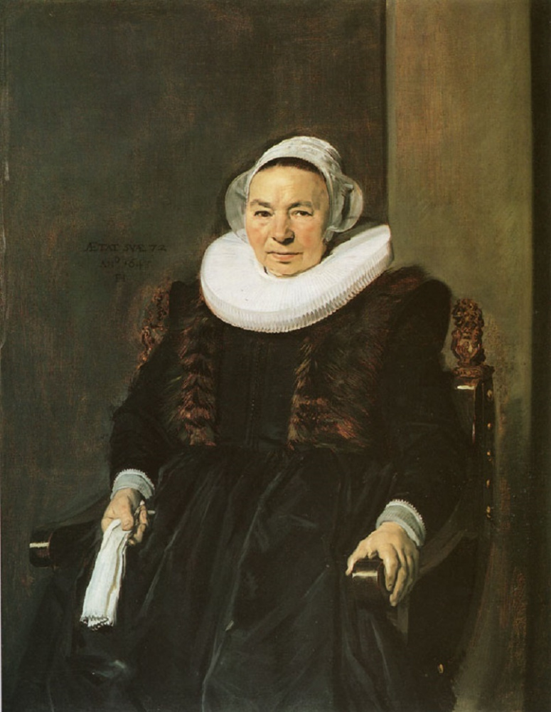 Франс Хальс. Портрет сидящей женщины с белыми перчатками в правой руке
