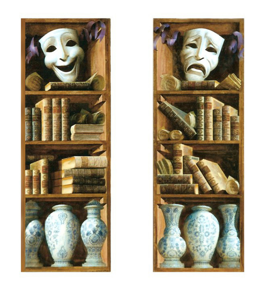 Sergey Konstantinov. Bookshelves. Painting. Artist Sergey Konstantinov.