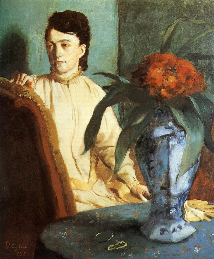 Эдгар Дега. Сидящая женщина с вазой