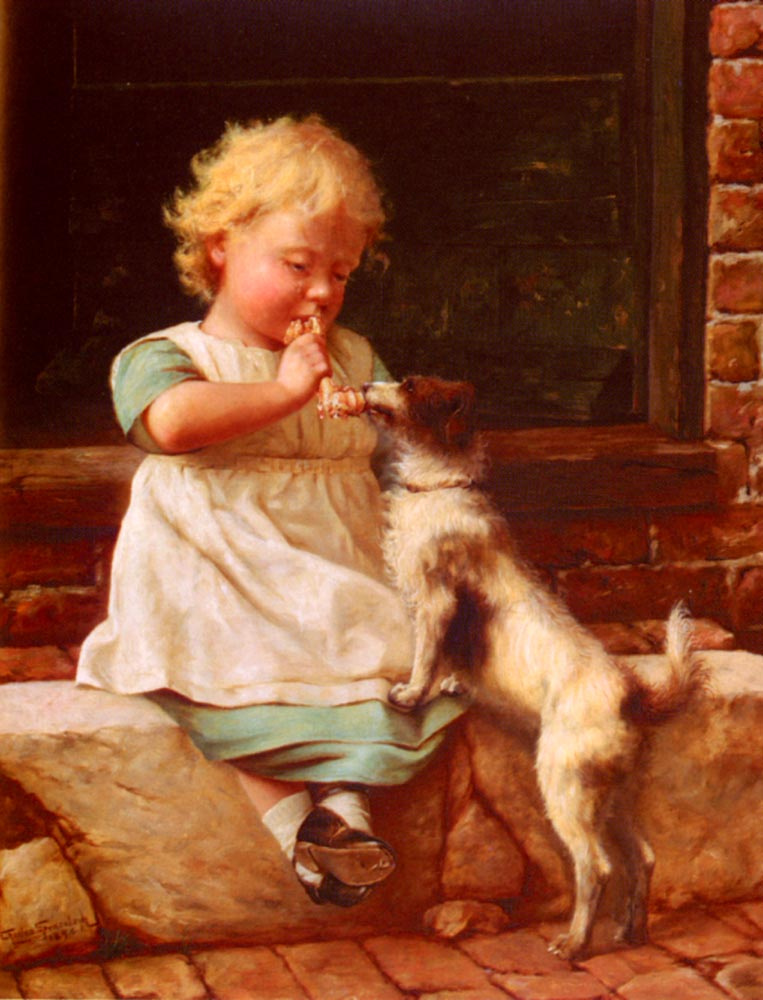 Чарльз Спенселей. Маленькая девочка и ее собака