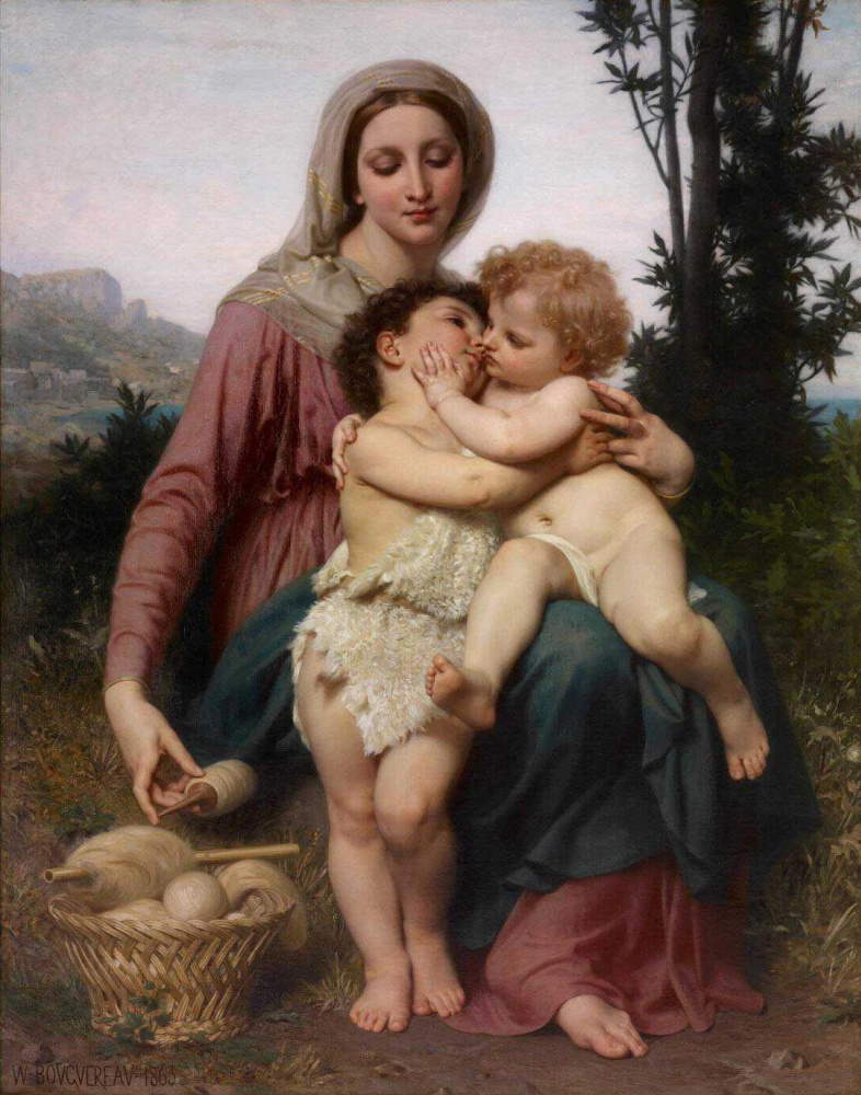 Вильям Адольф Бугро. Мадонна с младенцем и юным Иоанном Крестителем