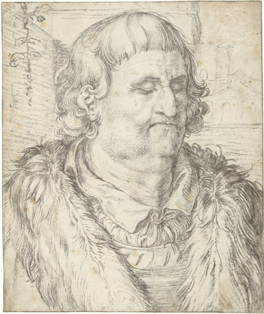 Хендрик Гольциус. Этюд мужской головы в стиле Дюрера.  1606