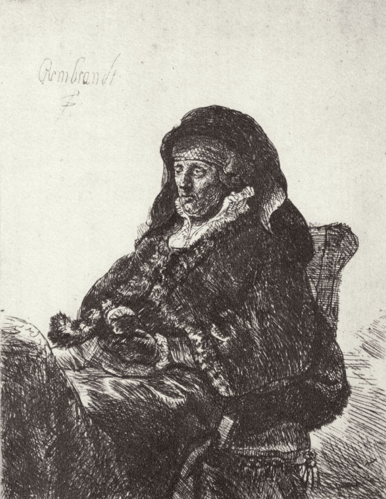 Рембрандт Харменс ван Рейн. Портрет матери с тёмными перчатками
