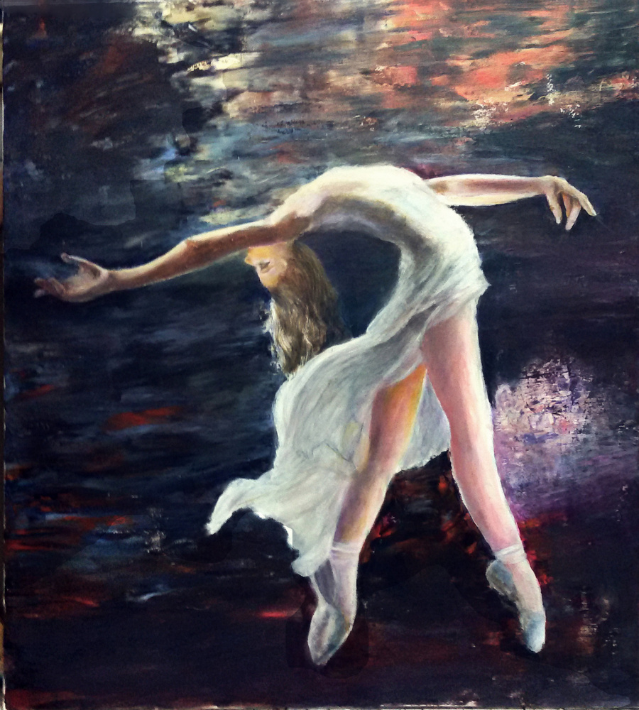 Сильва Иосифовна Залмансон. Балерина на фоне ночного пейзажа