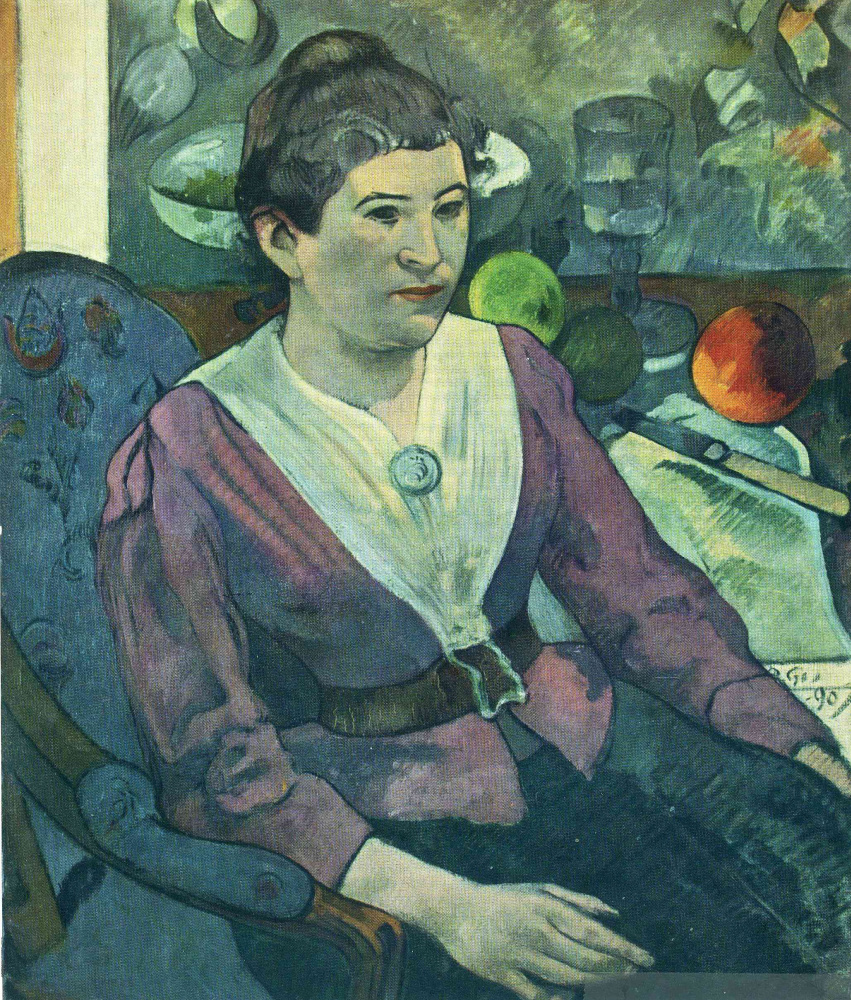 Поль Гоген. Портрет женщины рядом с натюрмортом Сезанна