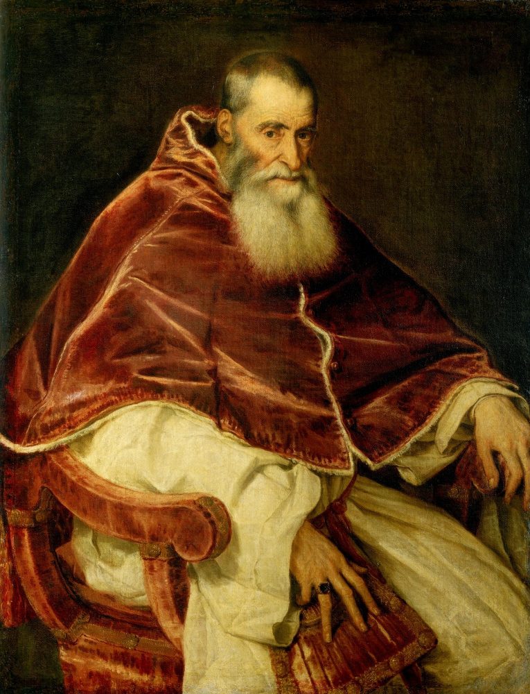 Тициан Вечеллио. Портрет папы Павла III