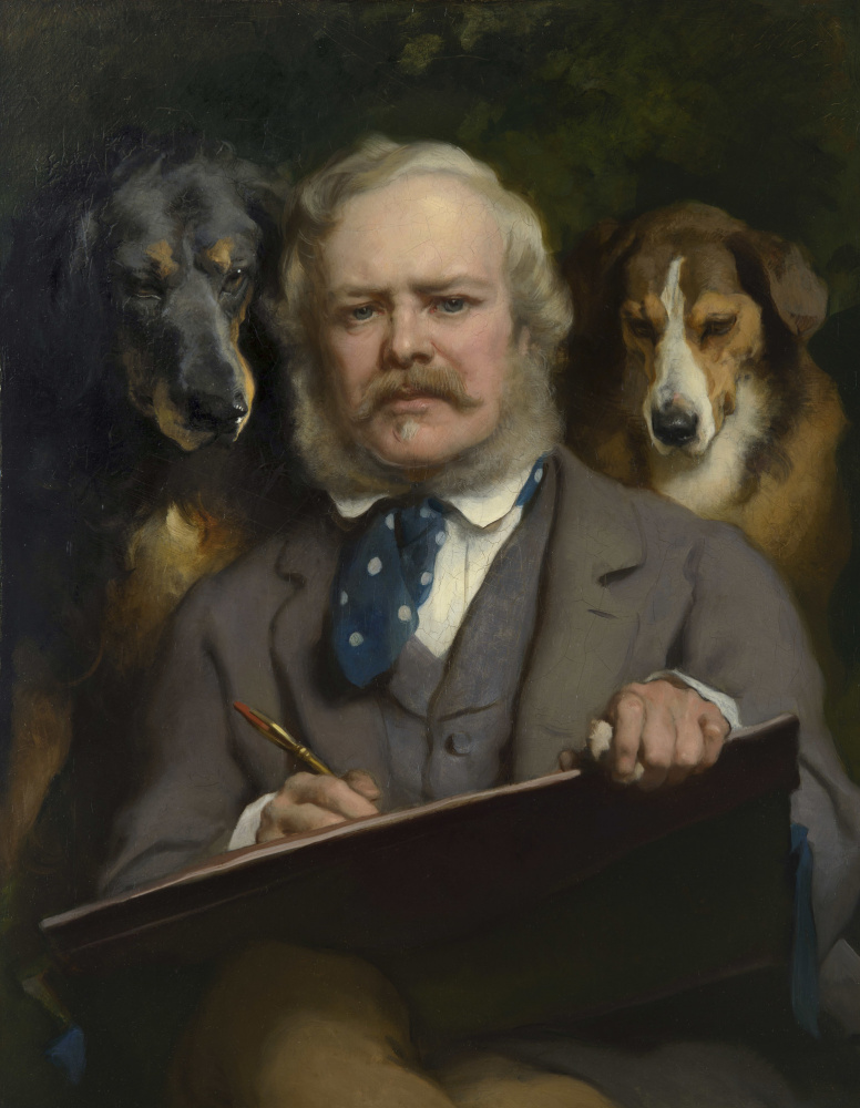 Эдвин Генри Ландсир. Ценители: портрет художника с двумя собаками
