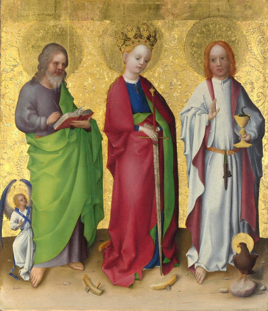 Стефан Лохнер. Св.Матфей, Св.Екатерина и св.Иоанн Богослов. Около 1450