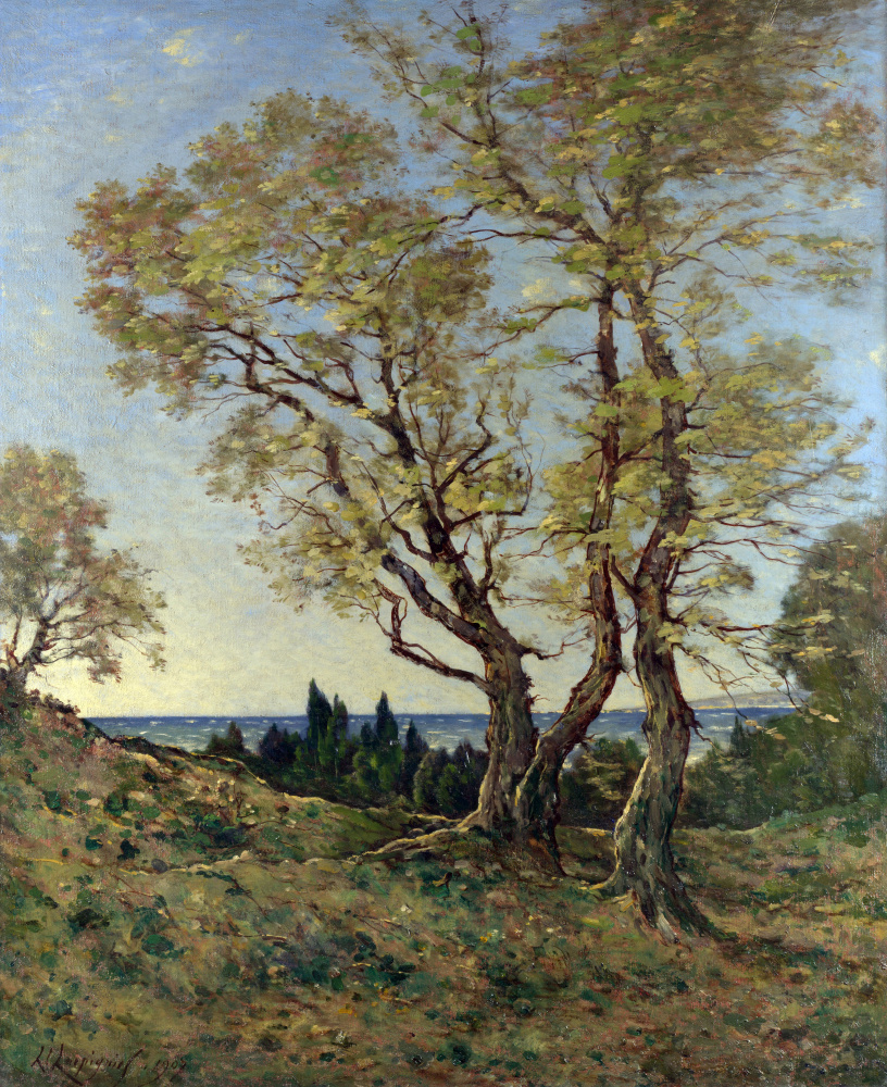Анри-Жозеф Харпигниес. Оливковые деревья в Ментоне