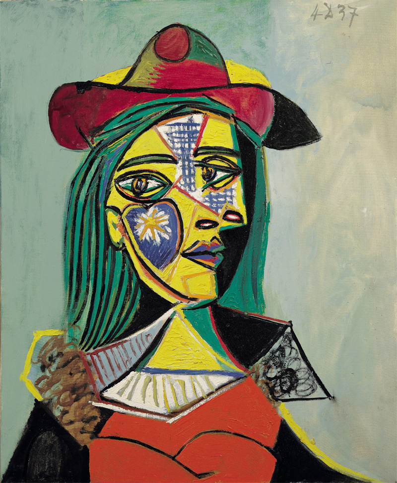 Пабло Пикассо. Женщина в шляпе, с меховым воротником