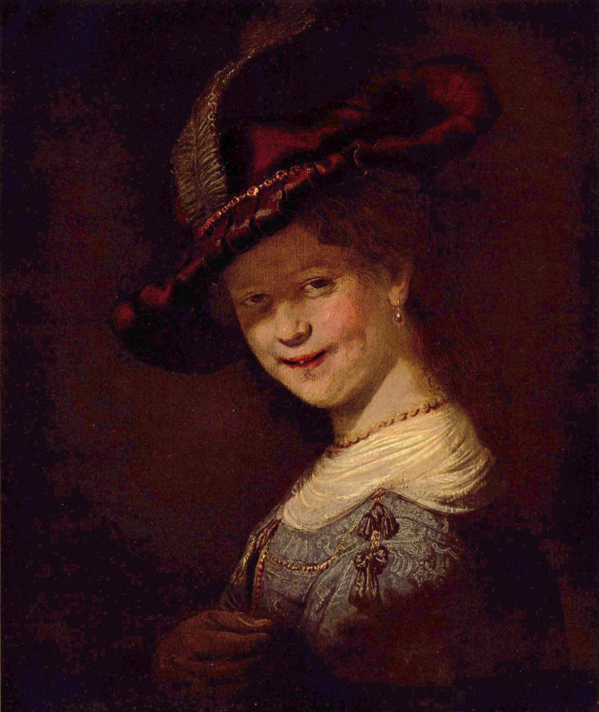 Рембрандт Харменс ван Рейн. Портрет молодой смеющейся женщины, возможно, Саскии ван Эйленбург