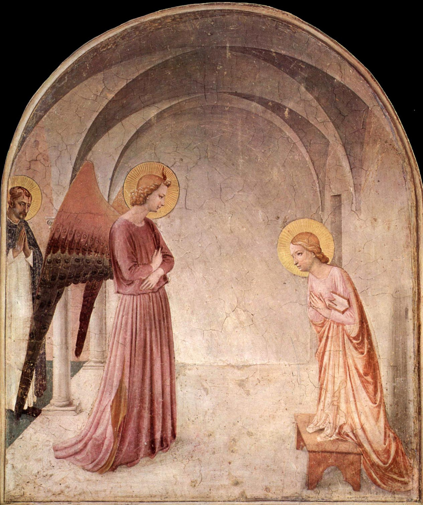 Ангел Благовещения. Фрагмент фрески "Благовещение со св. Домиником" монастыря Сан Марко, Флоренция