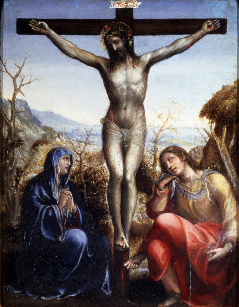 Джованни Антонио Бацци (Содома). Распятие с предстоящими Марией и Иоанном Евангелистом