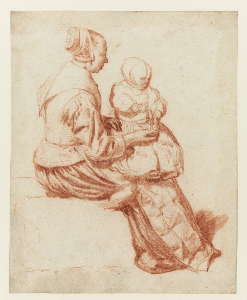 Адриан ван де Вельде. Женщина с ребёнком на коленях