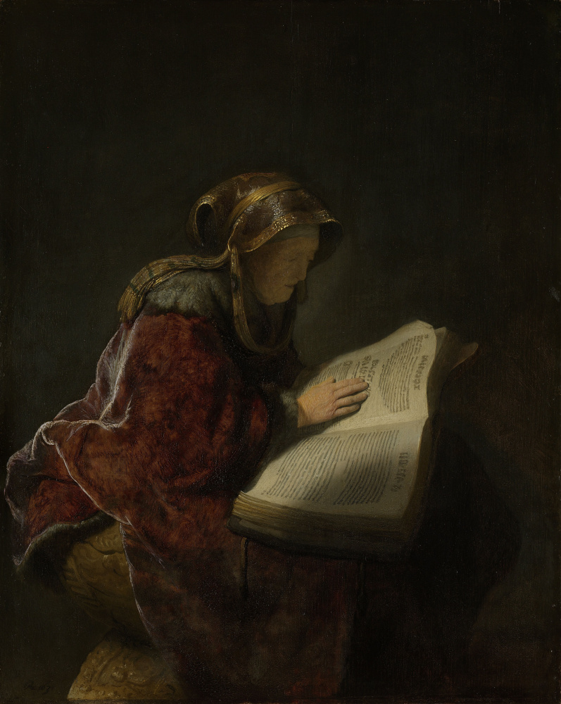 Рембрандт Харменс ван Рейн. Старая читающая женщина (возможно, пророчица Анна)