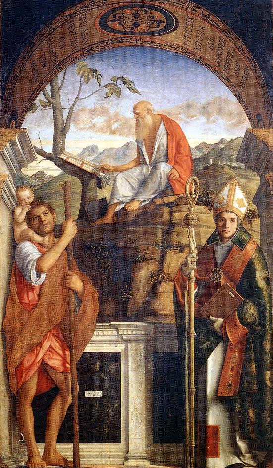 Святой Кристофор, святой Иероним и Луи из Тулузы